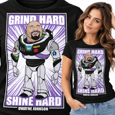 KOSZULKA ŚMIESZNA DAMSKA DWAYNE JOHNSON BUZZ LIGHTYEAR